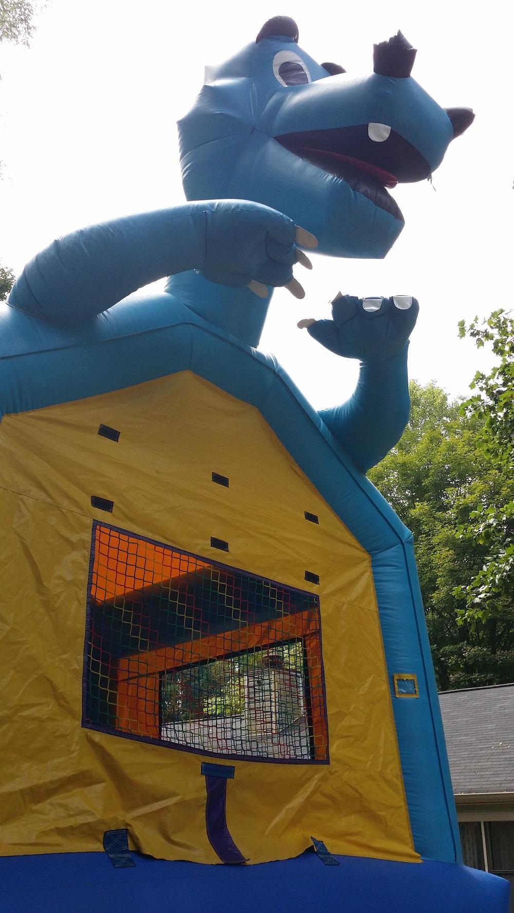 Blue Dinosaur Bounce House - Jumpy Fun Bounce House Rentals